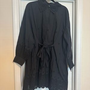 ULLA JOHNSON Gemma Broderie Anglaise Mini Shirt Dress
